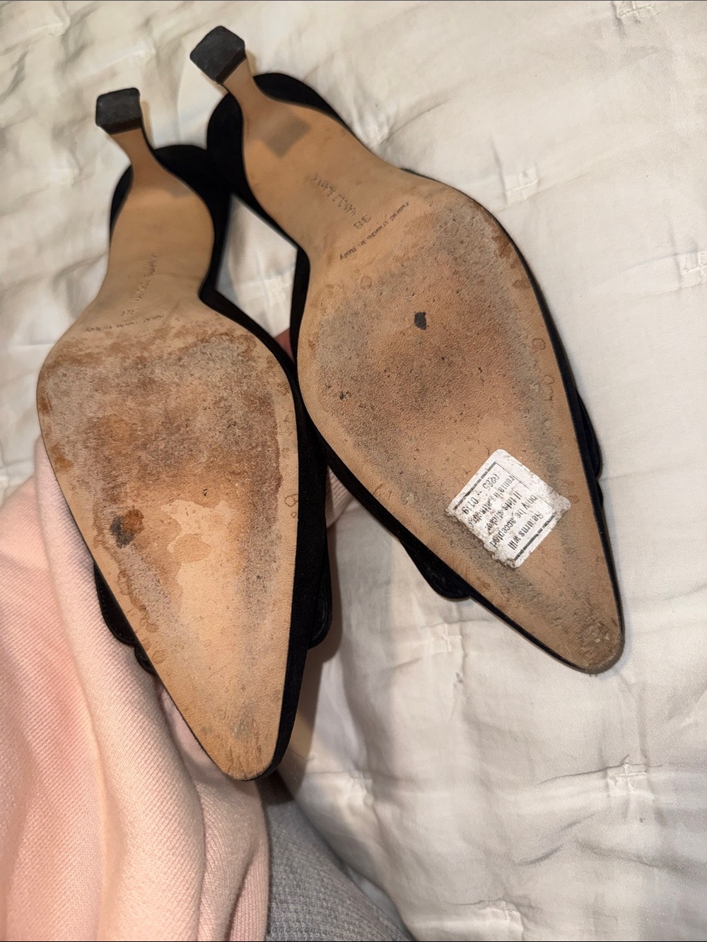 Manolo Blahnik Maysale Black Suede Pointed Toe Mule Slides - Picture 10 of 12